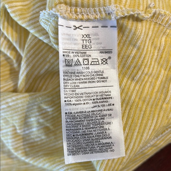 Old Navy Yellow striped Casual Sundress Crew Neck Midi - Picture 6 of 6